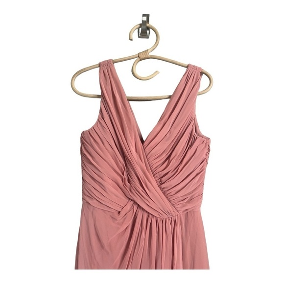 Dessy Collection Thread Sleeveless Draped Faux Wrap Maxi Dress Desert Rose NWOT - Picture 3 of 16